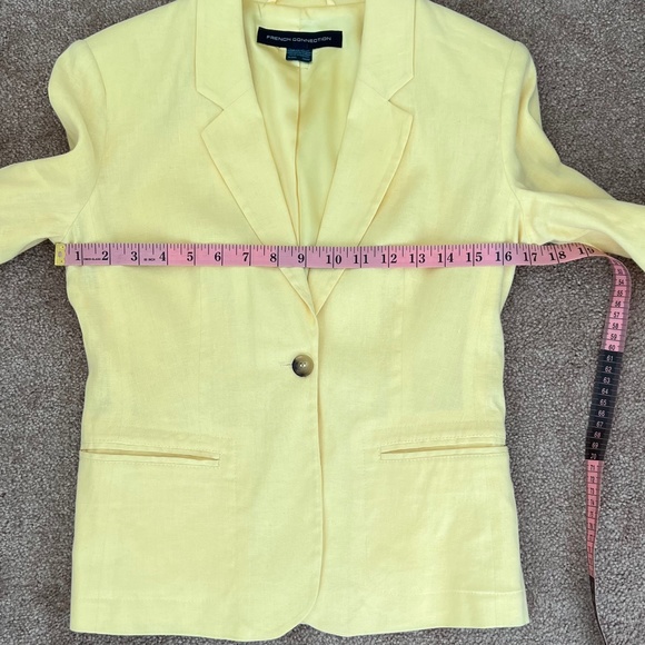 French Connection Women's Jacket/Blazer Linen Yellow Size 2 - Picture 2 of 11